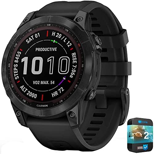 Garmin-010-02540-34-Fenix-7-Sapphire-Solar-Smartwatch-Black-DLC-Titanium.jpg Garmin 010-02540-34 Fenix 7 Sapphire Solar Smartwatch Black DLC Titanium with Black Band Bundle with 2 YR CPS Enhanced Protection Pack 1