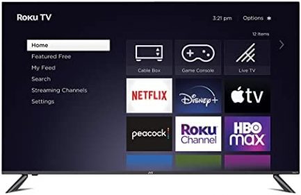 JVC 50-Inch 4K UHD QLED Quantum Roku Smart TV with HDR10, Voice Control App, Airplay, Screen Casting, & 300+ Free Streaming Channels (LT50MAW8) 1