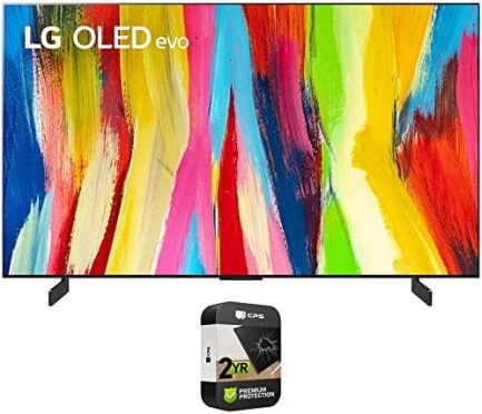LG OLED77C2PUA 77 Inch HDR 4K Smart OLED TV 2022 Bundle with Premium 2 YR CPS Enhanced Protection Pack 1