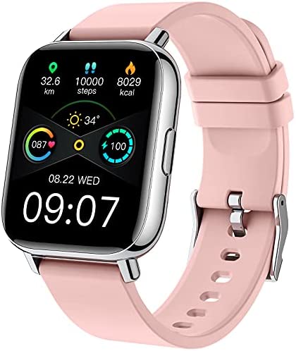 Motast Smart Watch 2022 Watches for Women, Fitness Tracker 1.69" Touch Screen Smartwatch Fitness Watch Heart Rate Monitor, IP67 Waterproof Pedometer Activity Tracker Sleep Monitor for Android iOS Pink 1