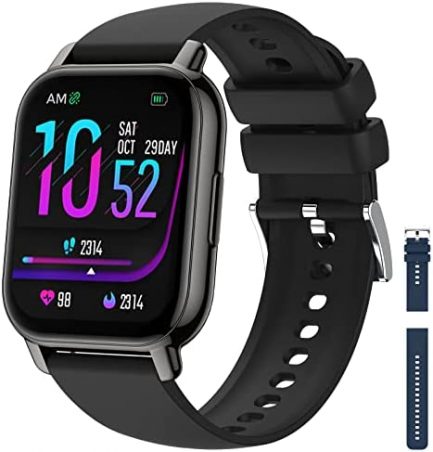 Smart Watch,Bluetooth Phone Call Watch(Make/Answer Call),Cuszwee1.85 Fitness Watch with Heart Rate Blood Pressure Monitor IPX8 Waterproof Smartwatch for Android iOS Phones Men Women Black 1