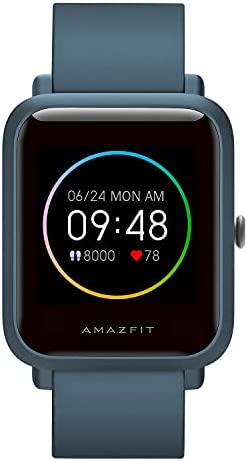 Amazfit Bip S Lite Smart Watch Fitness Tracker for Men, 30 Days Battery Life, 1.28”Always-on Display, 14 Sports Modes, Heart Rate & Sleep Monitor, 5 ATM Waterproof, for Android Phone iPhone(Blue) 1