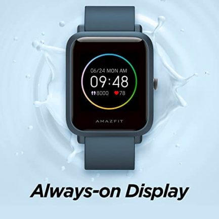 Amazfit Bip S Lite Smart Watch Fitness Tracker for Men, 30 Days Battery Life, 1.28”Always-on Display, 14 Sports Modes, Heart Rate & Sleep Monitor, 5 ATM Waterproof, for Android Phone iPhone(Blue) 7