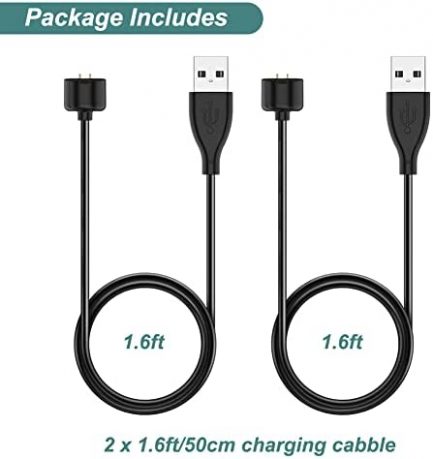 Kissmart Charger Compatible with Amazfit Band 5, Xiaomi Mi Band 6/5, Replacement USB Magnetic Charging Cable Cord Accessories for Mi Band 6/5, Amazfit Band 5 Fitness Tracker [2Pack - 1.6ft/50cm] 6