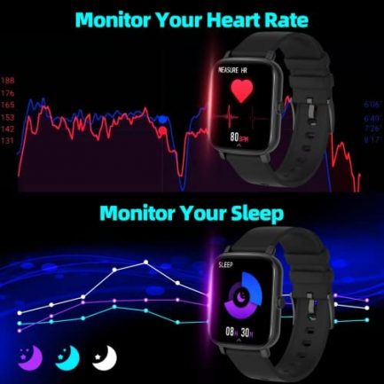 1.7'' Phone Smart Watch Answer/Make Calls, Fitness Watch with AI Control Call/Text, Android Smart Watch for iPhone Compatible, Full Touch Smartwatch for Women Men, Heart Rate/Sleep Monitor Watch 4