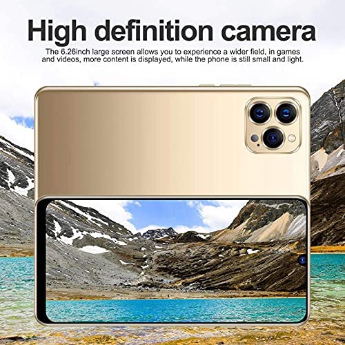 51TNT4vk2dS._AC_.jpg IP12 PRO Unlocked Android Smartphone ,6.26in Waterdrop Full Screen Dual SIM Cell Phone ,Ultra Thin Mobile Phone Supports Face Fingerprint Unlocking ,Quad Core CPU ,Triple Rear Camera Gold 3