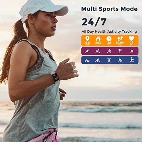 51iY07sLByL._AC_.jpg Pautios Smart Watch, 5ATM Swimming Waterproof Fitness Tracker with Heart Rate, SpO2 and Sleep Monitor, 44mm Color Screen Fitness Watch for Men Women, Smartwatch Compatible with iOS and Android Phones 4