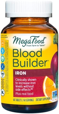 MegaFood-Blood-Builder-Iron-Supplement-Shown-to-Increase-Iron.jpg MegaFood Blood Builder - Iron Supplement Shown to Increase Iron Levels without Nausea or Constipation - Energy Support with Iron, Vitamin B12, and Folic Acid - Vegan - 60 Tabs 1