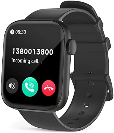 Smart Watch(Answer/Make Calls), 1.8” Full Touch Screen Smartwatch with AI Voice Assistant Heart Rate Sleep Tracker, IP67 Waterproof Watch with 120+ Sports Modes for Men Women Compatible Android iOS 1