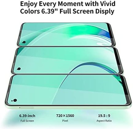 Unlocked Cell Phones OUKITEL C21 Pro 6.39" HD+ Android 11 Unlocked Smartphone 4GB+64GB 256GB Expandable 21MP Camera 4000mAh Mobile Phone 3.5mm Earphone Jack, 4G Dual Sim, Face ID, Fingerprint (Green) 5