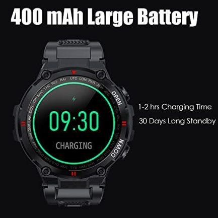 Smart Watch for Men Outdoor Waterproof Military Tactical Sports Watch Fitness Tracker Watch with Heart Rate Monitor Pedometer Sleep Tracker Compatible with iPhone Samsung NO Bluetooth Calling 8