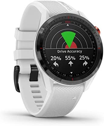 Garmin Approach S62 Premium GPS White Golf Watch with Wearable4U White Earbuds with Charging Power Bank Case Bundle 9