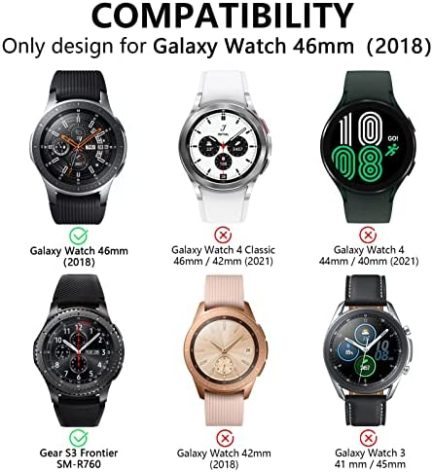 Case Compatible Samsung Galaxy Watch 46mm, NaHai TPU Slim Plated Case Shock-Proof Cover All-Around Protective Bumper Shell for Galaxy Watch 46mm SM-R800 Smartwatch, (Not Galaxy Watch 4 Classic 46mm) 2