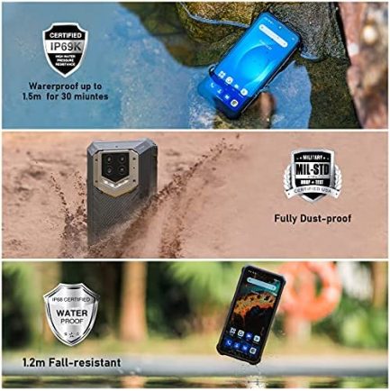 5G Rugged Phones,OUKITEL WP15 15600mAh Large Capacity Battery,Rugged Cell Phones Unlocked 128GB+8GB Waterproof dustproof Shockproof,Android11 48MP Triple Cameras 6.5inch Screen NFC Google-Pay(Black) 6