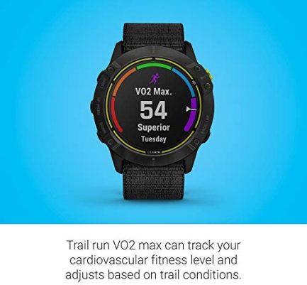 Garmin Enduro, Ultraperformance Multisport GPS Watch with Solar Charging Capabilities, Battery Life Up to 80 Hours in GPS Mode, Carbon Gray DLC Titanium with Black UltraFit Nylon Band 5