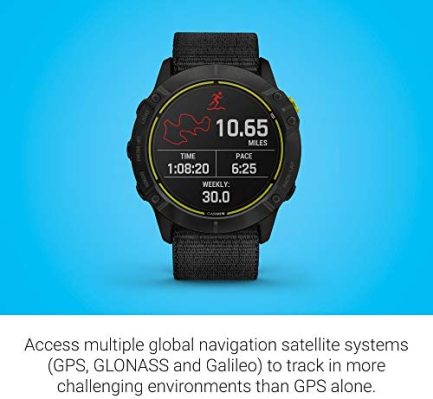 Garmin Enduro, Ultraperformance Multisport GPS Watch with Solar Charging Capabilities, Battery Life Up to 80 Hours in GPS Mode, Carbon Gray DLC Titanium with Black UltraFit Nylon Band 4