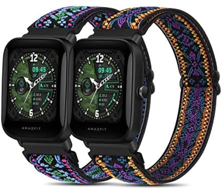 2 PACK Bands for Amazfit GTS 4 / GTS 4 Mini / GTS 3 / GTS 2 / GTS 2e / GTS 2 mini, 20mm Quick Release Soft Breathable Sport Replacement Watch Strap for Amazfit Bip 3 Pro/Bip 3/Bip U Pro/Bip/Bip Lite/Bip S/Bip S lite/Bip U 1