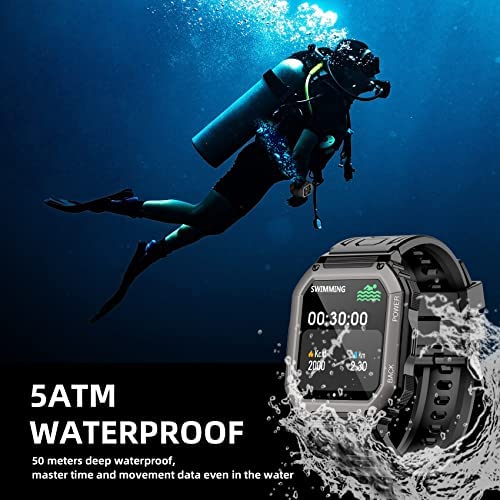 510PUk36xRL._AC_.jpg Hemisol Military Smart Watches for Men Bluetooth Call (Answer/Make Call) 5ATM Waterproof Outdoor Tactical Sports Watch for Android iOS iPhones,1.8" Fitness Tracker Smartwatch with Sleep Tracker 5