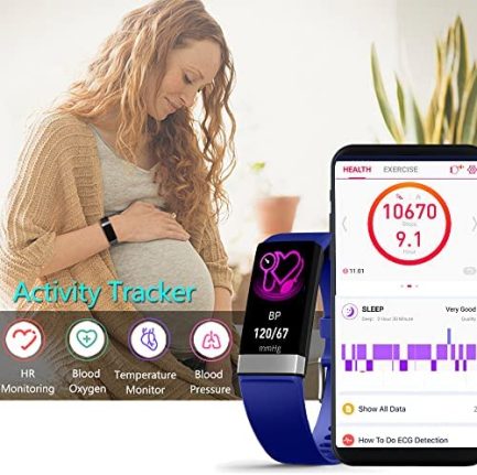 Fitness Tracker with 24/7 Blood Pressure Heart Rate Monitor Watch, IP68 Waterproof Fitness Watch with Sleep Monitor Pedometer Step Counter for Walking Activity Trackers and Smart Watches for Women Men 5