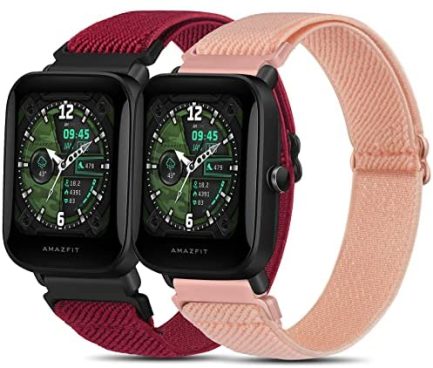2 PACK Bands for Amazfit GTS 4 / GTS 4 Mini / GTS 3 / GTS 2 / GTS 2e / GTS 2 mini, 20mm Quick Release Soft Breathable Sport Replacement Watch Strap for Amazfit Bip 3 Pro/Bip 3/Bip U Pro/Bip/Bip Lite/Bip S/Bip S lite/Bip U 16