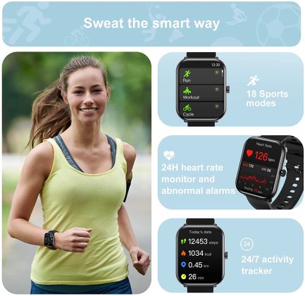 Smart Watches for Men Women (Call Receive/Dial) Smart Watch with Text and Call 1.83" Fitness Watch with Heart Rate,Blood Oxygen,Sleep Monitor Step Calorie Counter Smartwatches for Android iOS Phones 4