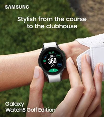 SAMSUNG Galaxy Watch 5 Golf Edition, 44mm Bluetooth Smartwatch w/ Body, Health, Fitness and Sleep Tracker, Improved Battery, Enhanced GPS Tracking, US Version, Gray Bezel w/Two-Tone Band 8