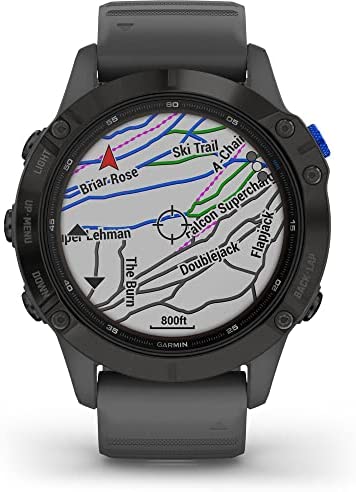 Garmin 010-02410-10 Fenix 6 Pro Solar Multisport GPS Smartwatch Black with Slate Gray Band Bundle with Fenix 6 Screen Protector 5