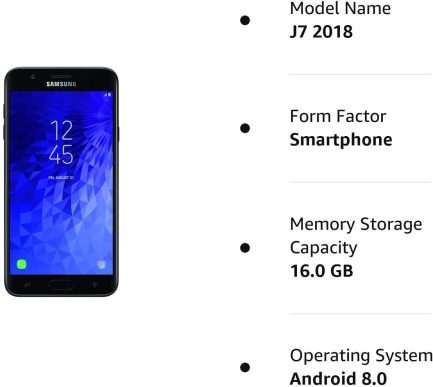 SAMSUNG Galaxy J7 2018 (16GB) J737A - 5.5 HD Display, Android 8.0, Octa-core 4G LTE at & T Smartphone Unlocked (Black) 2