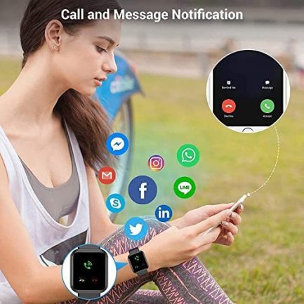 EDSAM Smart Watch,1.44 Inch Fitness Tracker with Sport,Message Call Reminder Smart Watch,IP65 Waterproof Fitness Watch Works for Men, Women-Black 4