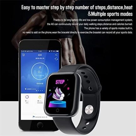 EDSAM Smart Watch,1.44 Inch Fitness Tracker with Sport,Message Call Reminder Smart Watch,IP65 Waterproof Fitness Watch Works for Men, Women-Black 5