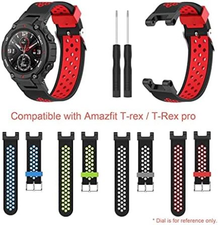 Skyeen Silicone Watch Band Compatible with Huami Amazfit T-Rex/T-Rex Pro Watch Strap Replacement Band for Huami Series 4