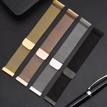 20mm Quick Release Watch Band Metal Strap for Samsung Galaxy Watch 5 4 3 40mm 41mm 42mm 44mm 45mm 46mm Magnetic Mesh Watch Band for Amazfit Bip U Pro/GTS for Galaxy Watch Active/Active 2 40mm 44mm 5