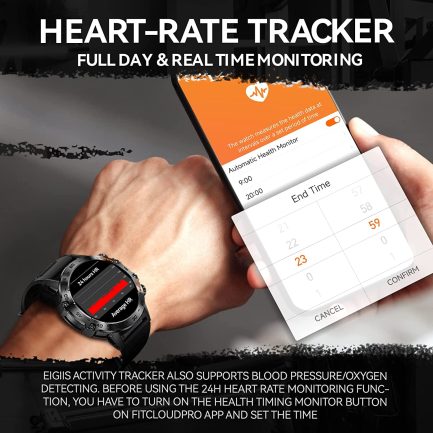 Military Smart Watch for Men Make/Answer Calls Rugged Tactical Smartwatch Compatible with Android iPhone Samsung 1.39" HD Screen Heart Rate Sleep Monitor Watch 108 Sports Modes Fitness Tracker 4