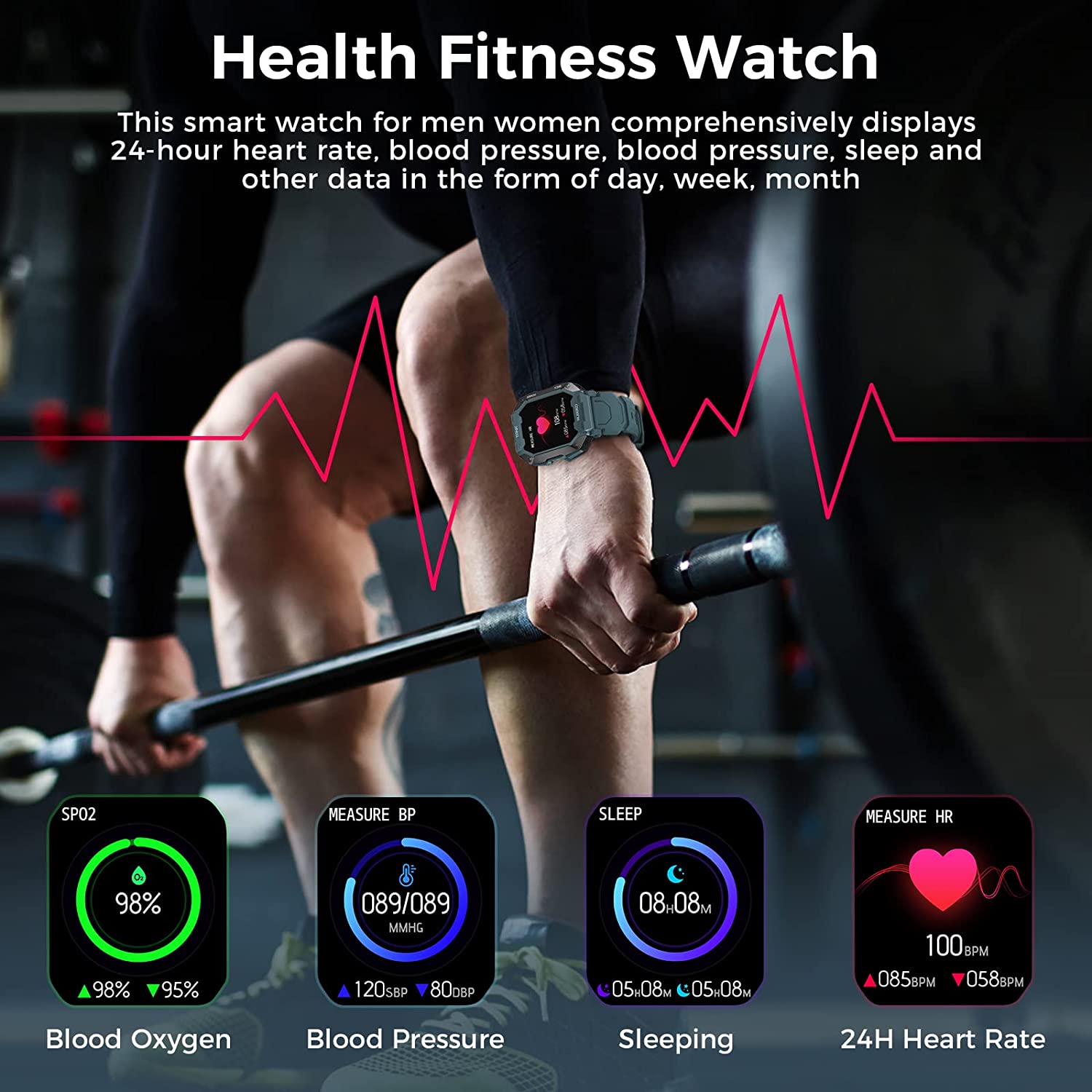 71tsrxM0DSL._AC_SL1500_.jpg Kospet Smart Watches for Men - Bluetooth Dial/Answer Call 5ATM/IP69K Waterproof Fitness Watch for Android iOS iPhones with Heart Rate Blood Pressure - 1.72" Tactical Military Sports Smartwatch 3