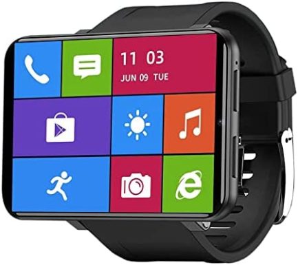 KOSPET MAX GPS Android Smartwatch with 4G LTE and 2.86 inch Touchscreen with Stainless Steel Body and Face Unlock Feature, Black 1