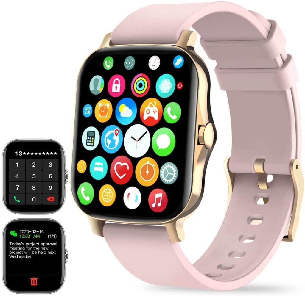 Smart Watch for Women Girls( Answer/Make Call ) Waterproof Smartwatch for iPhone Android Phones Fitness Tracker with Heart Rate Blood Pressure Sleep Monitor Bluetooth Call Smart watches Call and Text 1