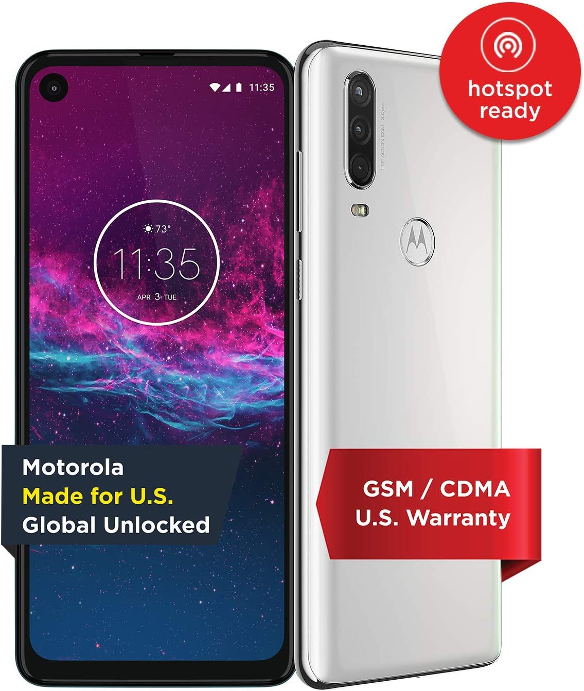 71bT6j2RIWL._AC_SL1500_.jpg Motorola One Action | Unlocked | Made for US by Motorola | 4/128GB | 16MP Camera | White 3