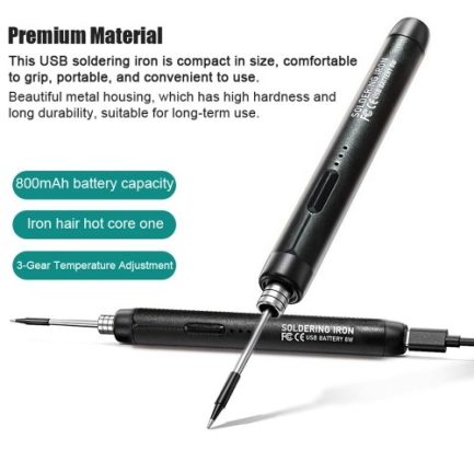 USB Portable Intelligent Electric Soldering Iron Multifunctional Soldering Welding Pen with 300-450¡æ Temperature Adjustment Function for Soldering Repairing and Maintenance Use