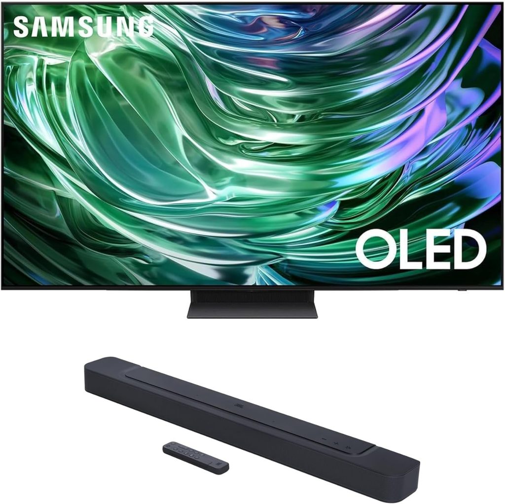 Samsung QN65S90DAFXZA 65 Inch 4K OLED Smart TV with Dolby Atmos and a JBL BAR-300 5.0ch Soundbar with MultiBeam Sound and Dolby Atmos (2024) 1