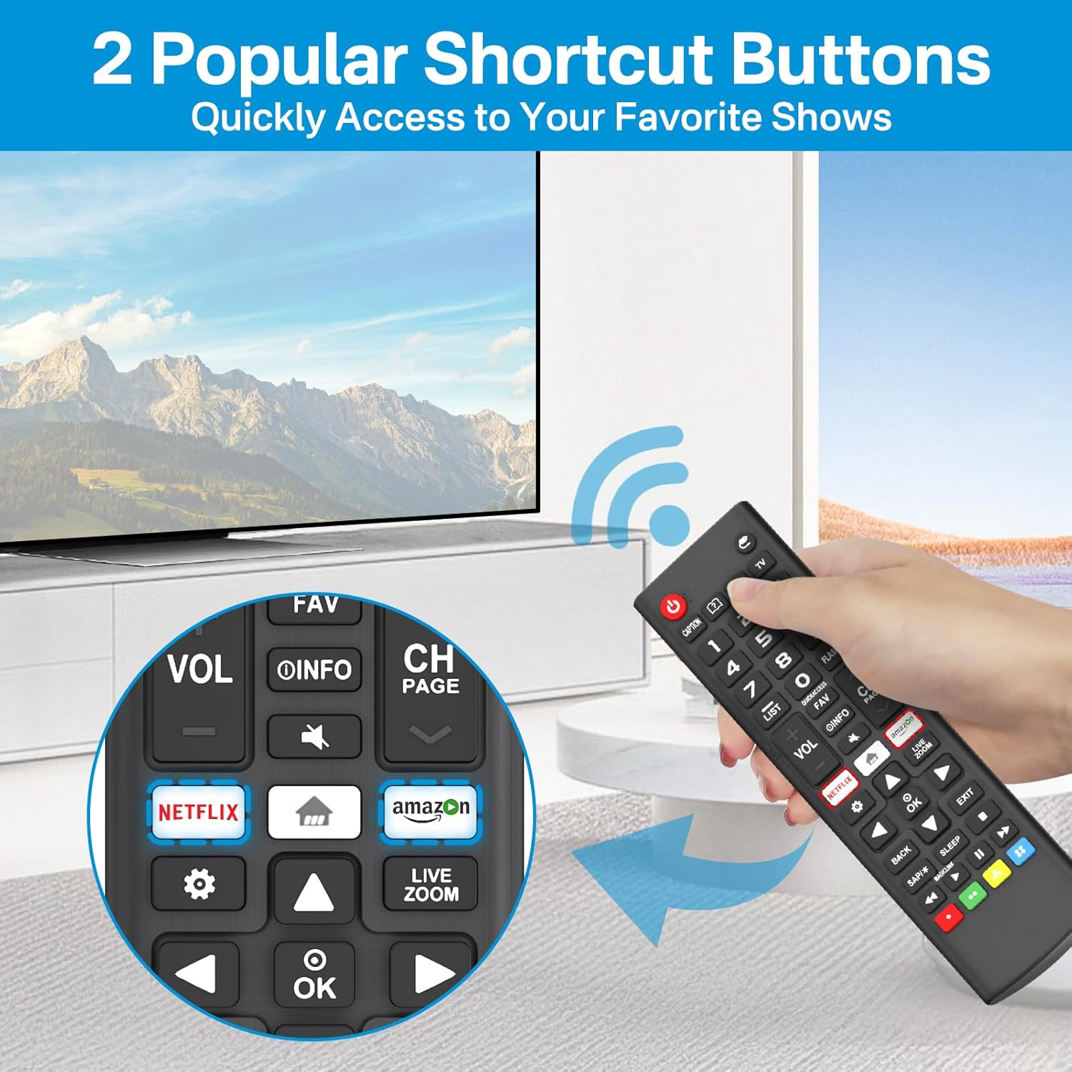 713qMMQ2O8L._AC_SL1500_.jpg Rimous Remote Compatible with LG TV Remote Control (All Models) for All Smart TV LCD LED 3D AKB75375604 AKB75095307 AKB75675304 Remote Control for LG Remote Replacement Wr Holder & Battery 4