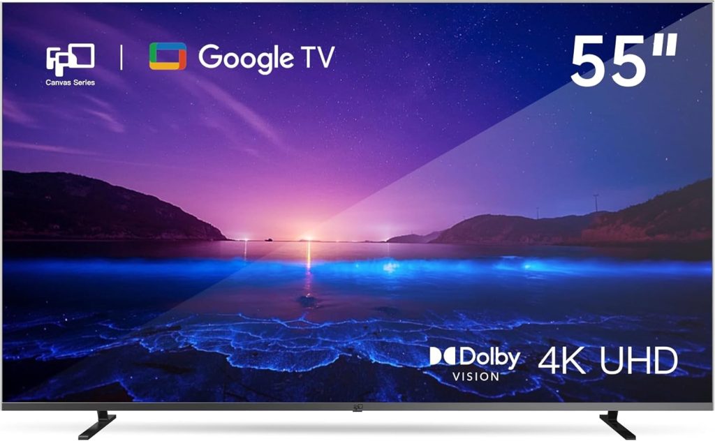 FPD 55-inch Smart TV Google TV 4K UHD with Google Play and Google Cast Built-in, HDR 10, Dolby Vision Dolby Atmos, MEMC, Voice Remote, Stream Live TV(Canvas-Series, CG55-C1, 2024 Model) 3