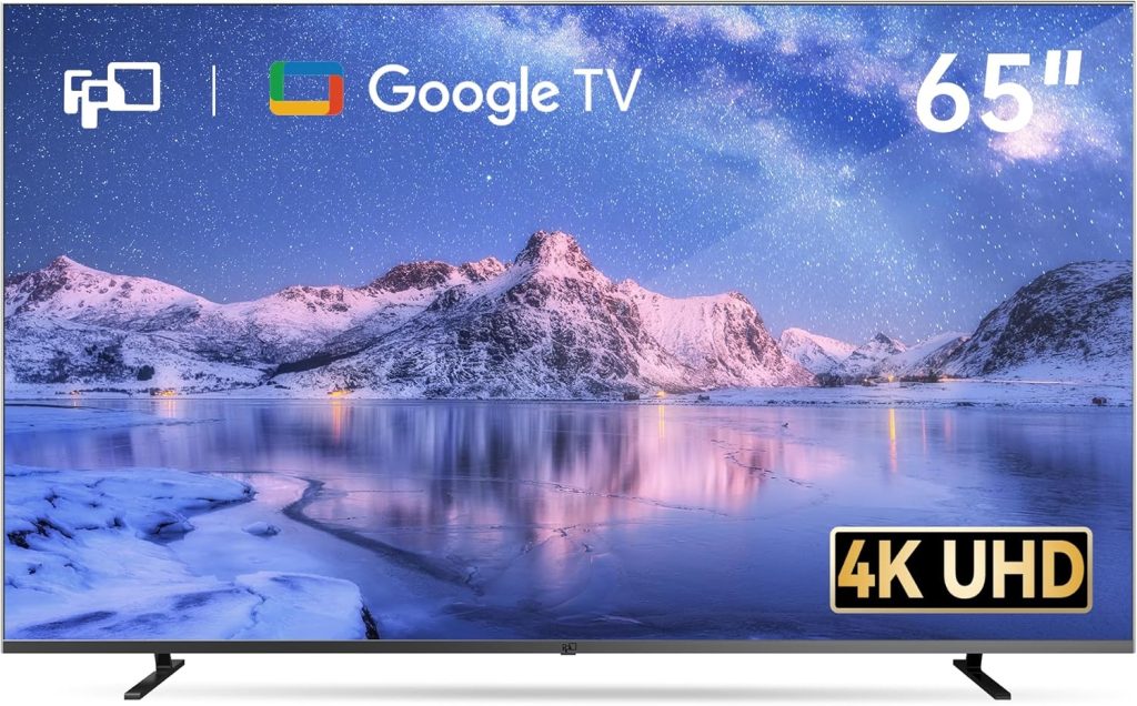 FPD 65 Inch Smart TV, 4K LED Google TV with Google Play Built-in Google Cast, HDR 10, Dolby Atmos & Vision MEMC, Voice Assistant Remote, UHD Flat Screen Television (CG65-C3,2024) 1