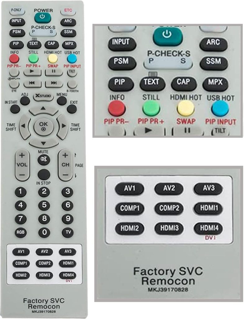 MKJ39170828 Remote Control Replacement for LG Service Remote, Compatible with LG LCD LED TVs 1