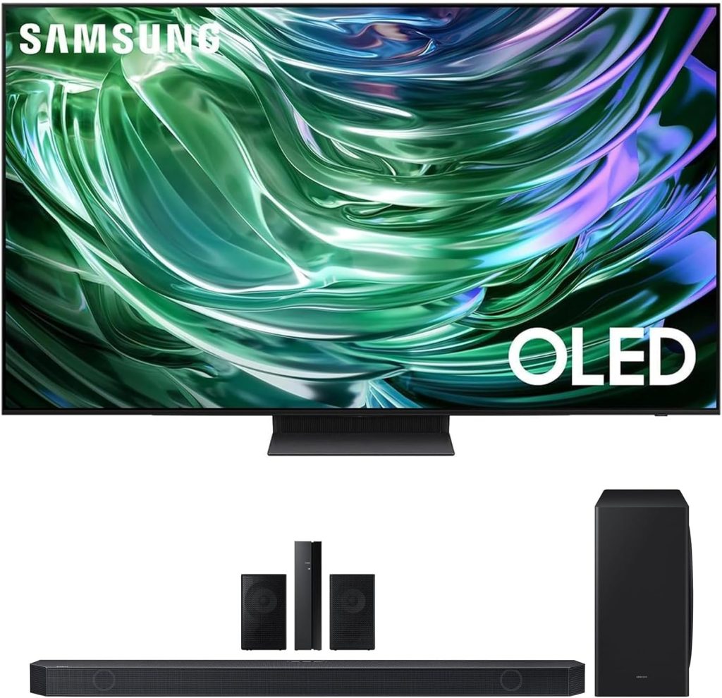 SAMSUNG QN83S90DAEXZA 83 Inch 4K OLED Smart TV with Dolby Atmos with a HW-Q910D 9.1.2ch Soundbar with Wireless Dolby Atmos (2024) 1