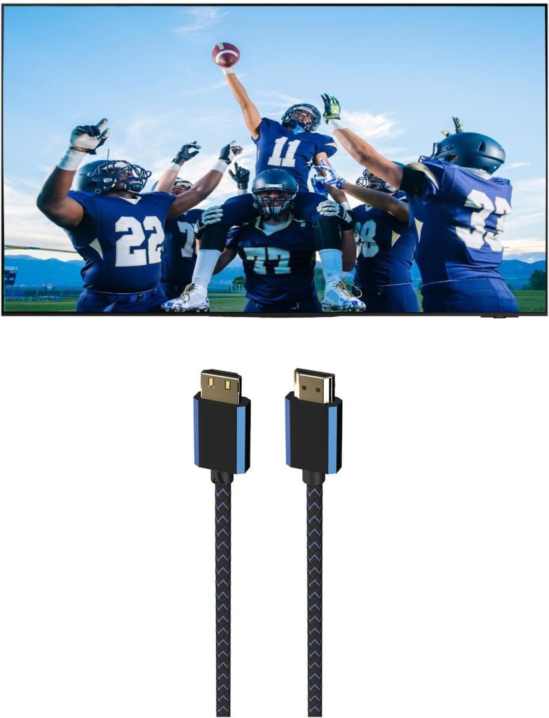 Samsung QN55S95CAFXZA 55 Inch Ultra Slim 4K Quantum HDR OLED Smart TV with a 5S-4KHD2-2.5M V-Series 2.5m Premium 4K HDR HDMI Braided Cable (2023) 3