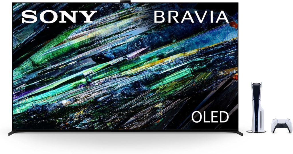Sony QD-OLED 77 inch BRAVIA XR A95L Series 4K Ultra HD TV: Smart Google TV & PlayStation 5 Disc Edition Console (Slim) 1