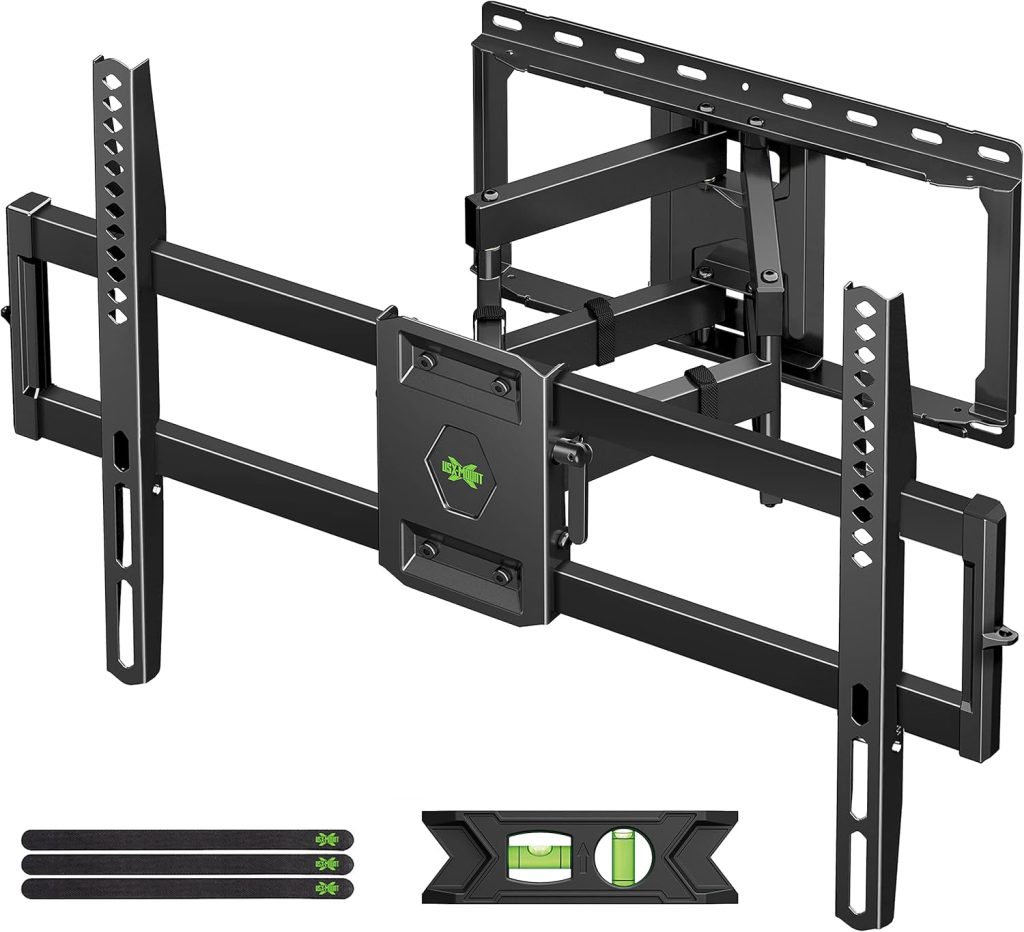 USX Mount Full Motion TV Wall Mount for Most 42-86 inch Flat Screen/LED/4K, TV Mount Bracket Dual Swivel Articulating Tilt 6 Arms, Fits 8” 12” 16" Wood Studs,Max VESA 600x400mm, Holds up to 132lbs 3