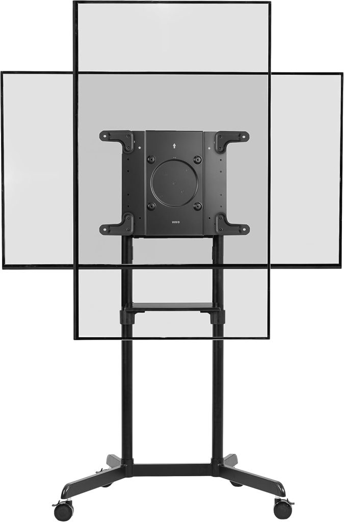 VIVO Mobile Premium TV Cart for 32 to 88 inch Screens up to 154 lbs, Samsung Digital Flipchart, Microsoft Surface Hub 2S, Portrait to Landscape, Shelf, Wheels, Max VESA 600x400, Black, STAND-TV02PB 13