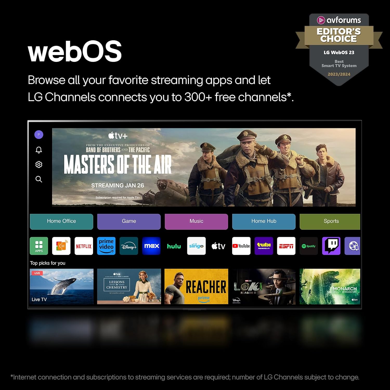 lg 65 inch class oled evo c4 series smart tv 4k processor flat screen with magic remote ai powered with alexa built in (oled65c4pua, 2024)
