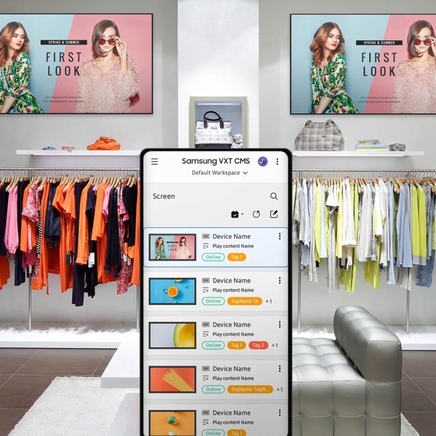 samsung 43" crystal uhd 4k pro tv + vxt s series w/cloud based, content management software, 1 year subscription
